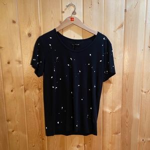 Rag & Bone Black Paint Splattered Tee